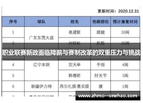 职业联赛新政面临降薪与赛制改革的双重压力与挑战 职业联赛新政面临降薪与赛制改革的双重压力与挑战